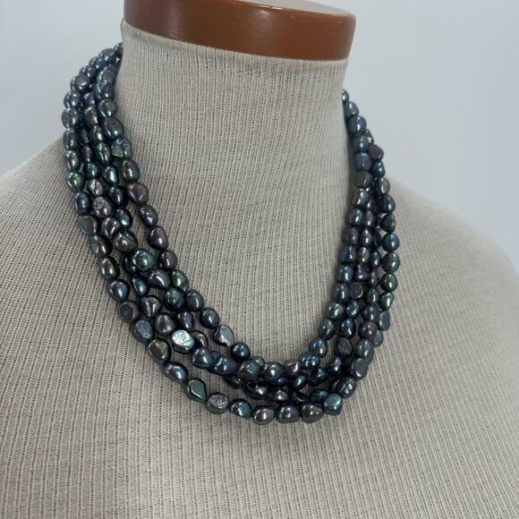 40 inch Freashwater baroque peacock purple pearl long necklace - Picture 14 of 14